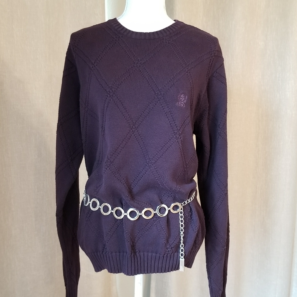 IZOD PURPLE CREW NECK SWEATER SIZE MEDIUM